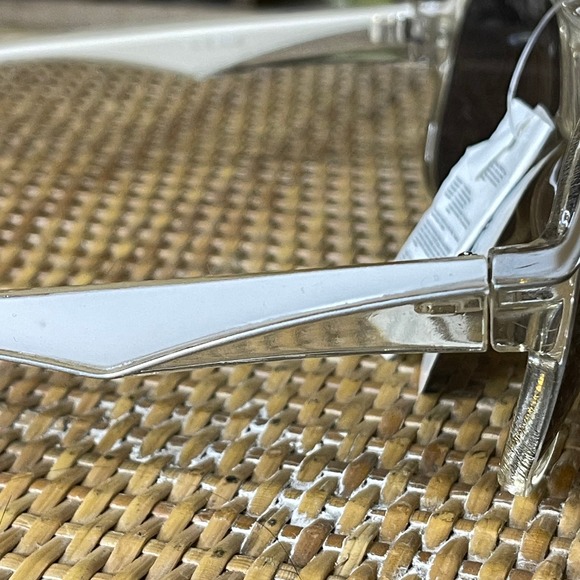 Vintage 90s Clear White Sunglasses Plastic Frame Smoky Lenses Deadstock - Picture 10 of 15